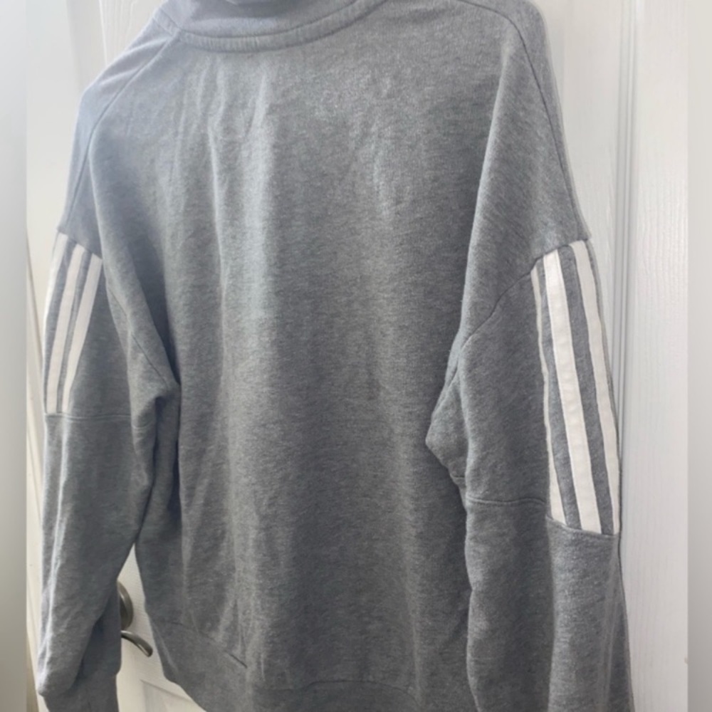 PINK Victorias Secret Woman’s 1/4 Zip Pullover Sweatshirt XS Gray White Stripes - Picture 12 of 12